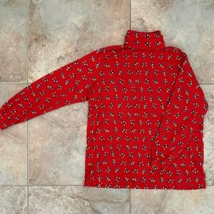 Vintage Disney Mickey Mouse All Over Print Turtleneck Adult Large Retro Red Y2K